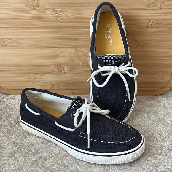 Brand New Sperry Top-Sider Hook & Loop Navy Nautical Boat Shoes Lace Up Loafers - Picture 16 of 16